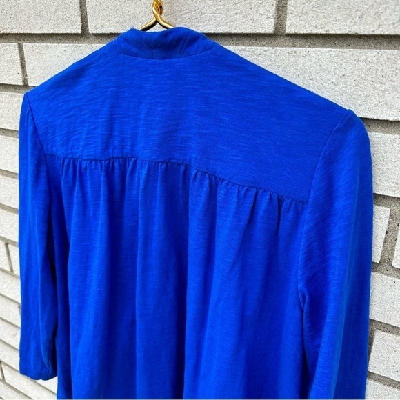 NWT Chico’s Knit Drape-Front Jacket Majestic Blue - Picture 10 of 11
